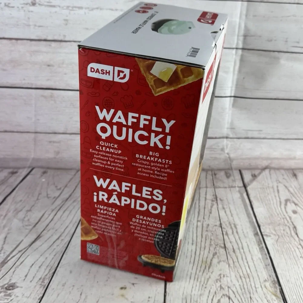 Dash Express Full Size Waffle Maker 8 Inch Aqua Dual Nonstick Waffles Hashbrowns